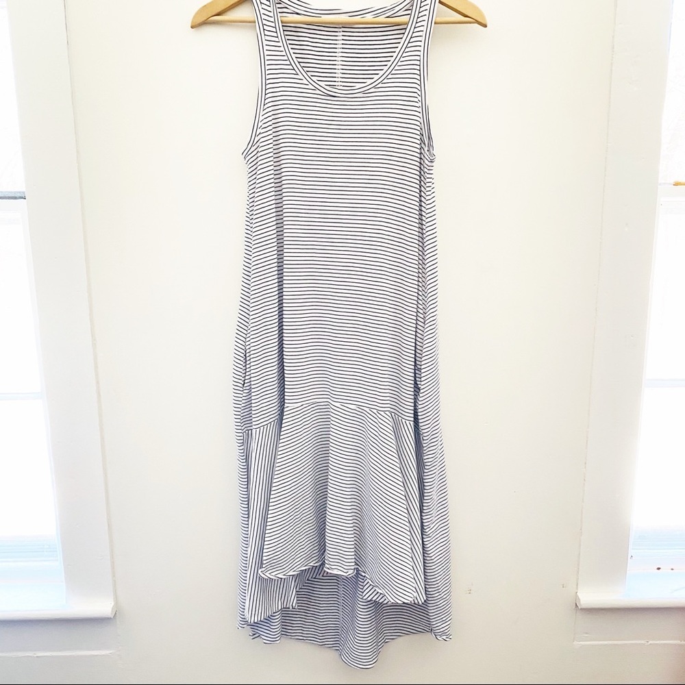 Zara High Low knit striped cotton tank dress Small